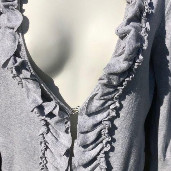 Anthropologie Tabitha Small Cardigan Sweater 3/4 Sleeve Gray Swift Current Top - Picture 5 of 7